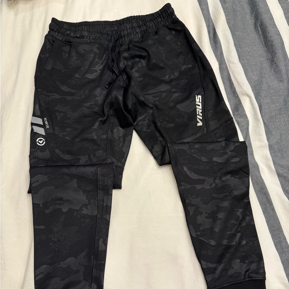 Virus Black Camo Track Joggers
